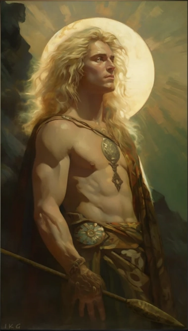 Bel, the Celtic God of Light. He embodies the abundance of life and love, alighting the energies of fertility and sexuality of Beltane. 