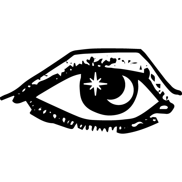 Invoke logo with illustrated eye with a moon and star highlight